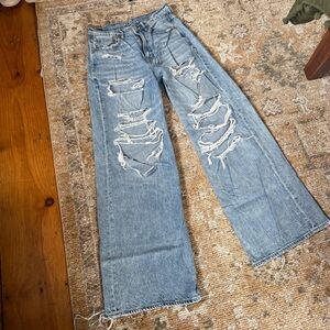 American Eagle Outfitters Light Blue Distressed Jeans
